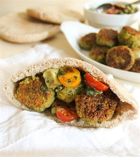 Quinoa Falafel With Avocado Tomato Relish And Yogurt Tahini Dressing