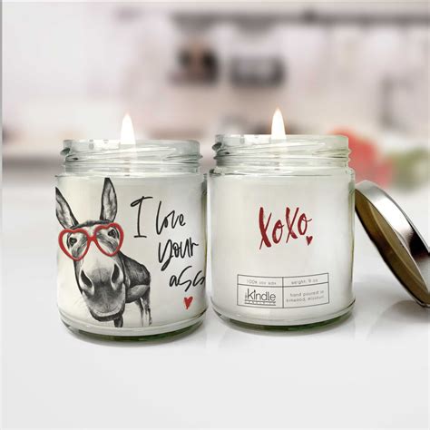 Valentine Candle Gift I Love Your Ass Candle Funny Donkey Ass Valentines Xoxo Candle Jar Tin