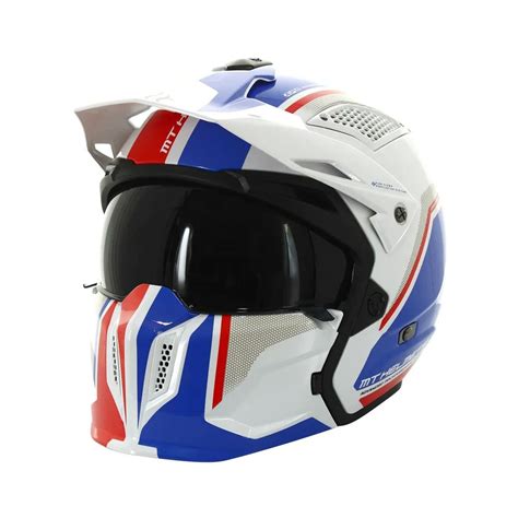 Mt Helmets Streetfighter Sv Twin Convertible Helmet Blue Motardinn