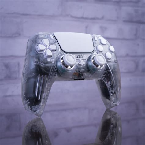 Clear PS5 Gaming Controller With White Buttons - GameTraderZero