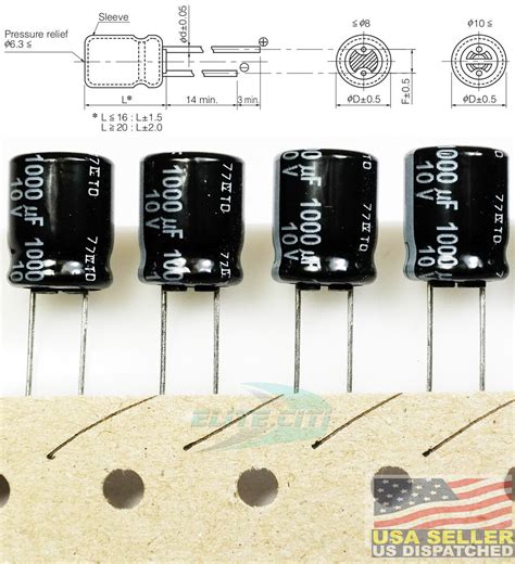 4x Panasonic Fs 1000uf 10v Low Esr Radial Capacitors 6000hr 105°c 10 X 12 5mm Ebay