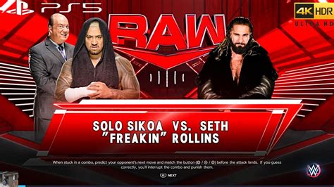 Wwe K Ps Seth Freakin Rollins Vs Solo Sikoa Raw May