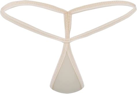 Ranrann Women S Micro Pouch Tear Drop Bikini Briefs Underwear G String Thongs Underpants Beige