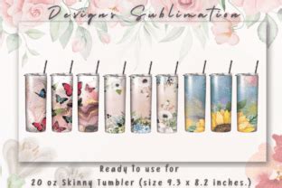 20 Oz Skinny Watercolor Design Tumbler Graphic By Sasikharn Creative