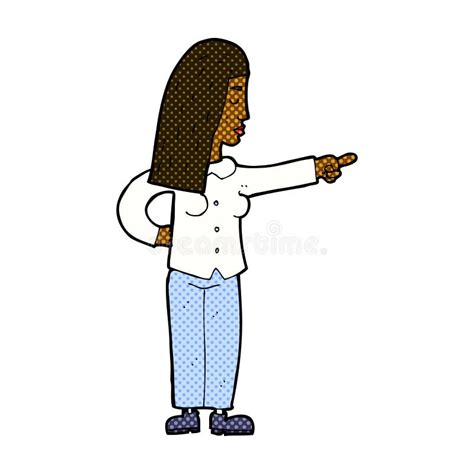 Comic Cartoon Woman Pointing Stock Illustration Illustration Of Woman