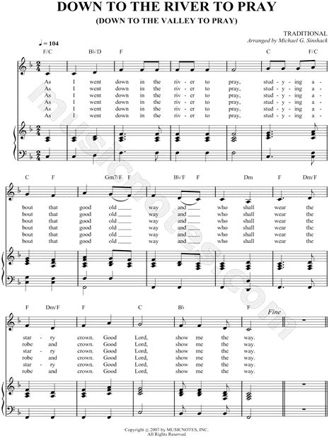 Alison Krauss Down To The River To Pray Sheet Music In F Major