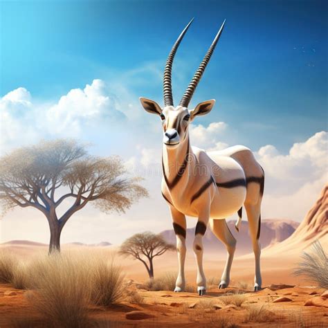 Ai Generated Illustration Wildlife Concept Of Gemsbok Antelope Stock