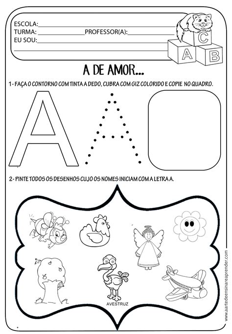 Atividade Da Letra A Para Educação Infantil