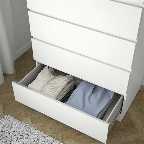 Комод с 6 ящиками - IKEA MALM, 80x123х48 см, белый МАЛЬМ ИКЕА за 33323 ...