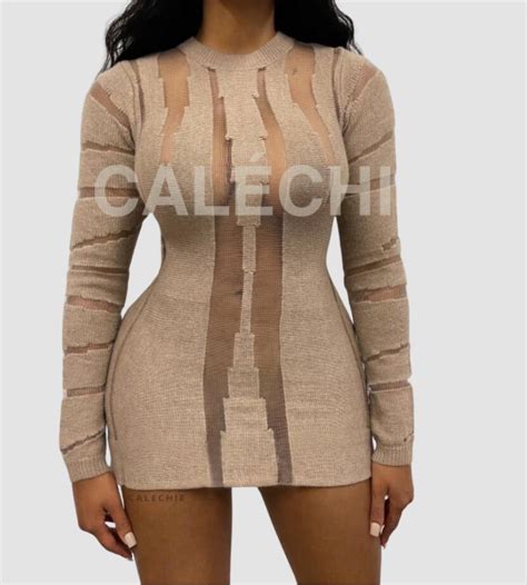 Illusion Knit Mini Sample Sale Medium Nude Teenage Fashion