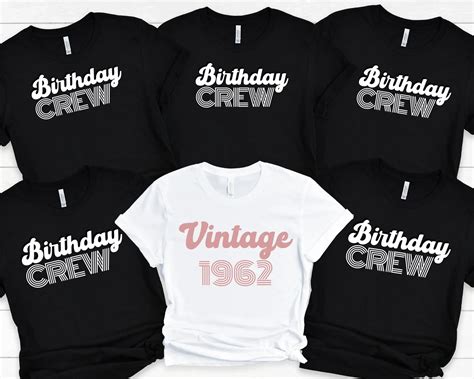 Vintage Sixty Birthday Crew Birthday Squad 60th Birthday Tee Birthd