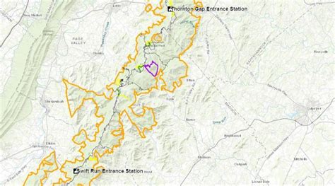 Shenandoah National Park Printable Map