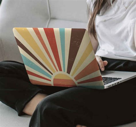 Abstract Vintage Sunset laptop stickers - TenStickers