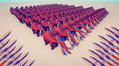 100x Mammoth Vs 400x Pikes Totally Accurate Battle Simulator Tabs