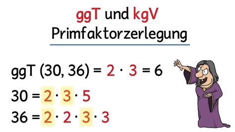 Ggt Und Kgv Durch Primfaktorzerlegung Bestimmen Teiler Und Vielfache Youtube