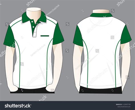 Polo Shirt Design Whitedark Green Stock Vector Royalty Free 1123597778