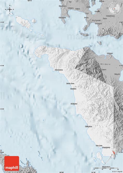 Gray Map of Occidental Mindoro