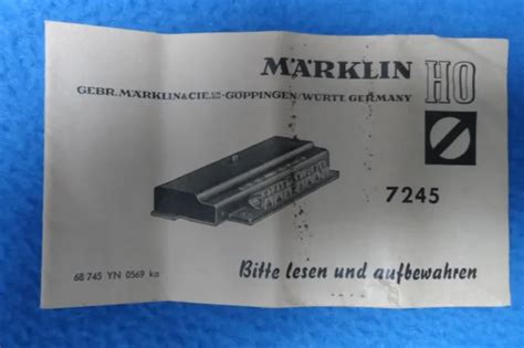 ANLEITUNG BEIHEFT WASCHZETTEL FÜR Märklin 7245 Universal