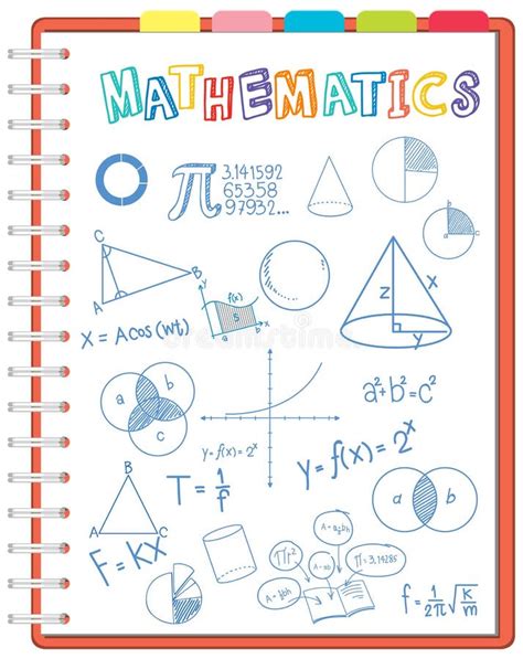 F Rmula De Matem Tica De Rabisco Na P Gina Do Notebook Ilustra O Do