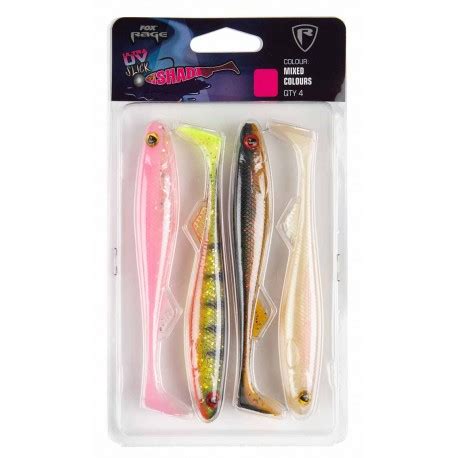 Zestaw Przyn T Gumowych Fox Rage Slick Shad Mixed Uv Colours Cm Szt