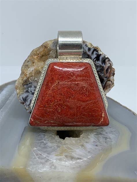 Jay King Dtr Sterling Silver Red Coral Pendant Gem