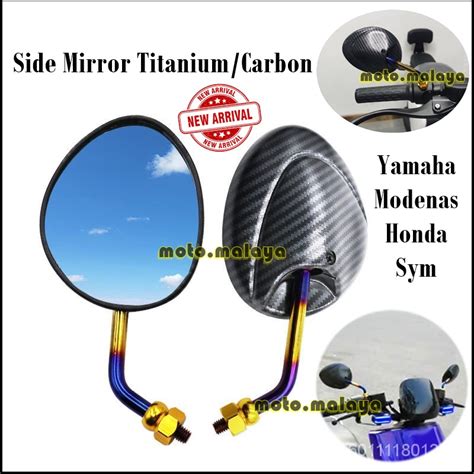 Side Mirror Honda Yamaha Carbon Y Lc Rs Ex Wave Kriss Dash Nvx