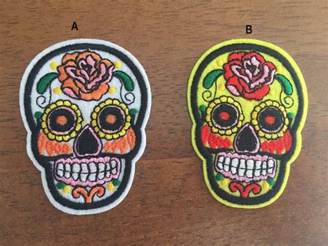 Skull Patch Skeleton Embroidered Patch Skeleton Iron On Etsy