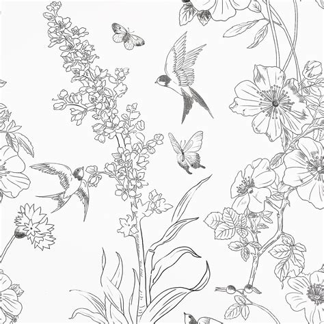 Caltero Floral Peel And Stick Wallpaper Self Adhesive And Removable