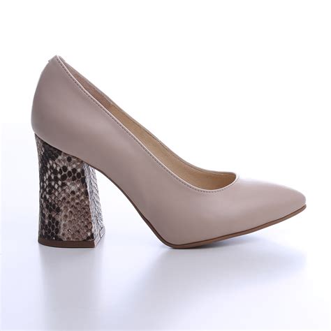 Pantofi Nude Cu Toc Gros Vagam Vagam Shoes