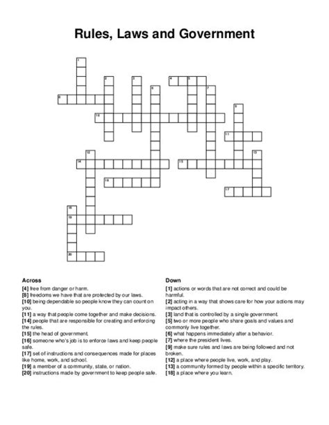 Three Branches Of Government Crossword