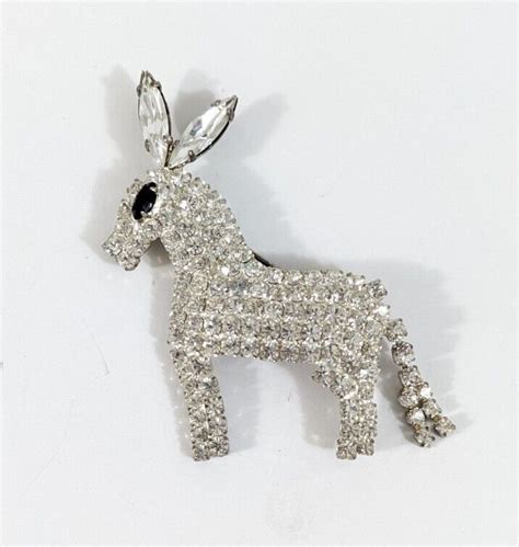 Donkey Burrow Shaped Figural Rhinestone Set Encrusted Gem