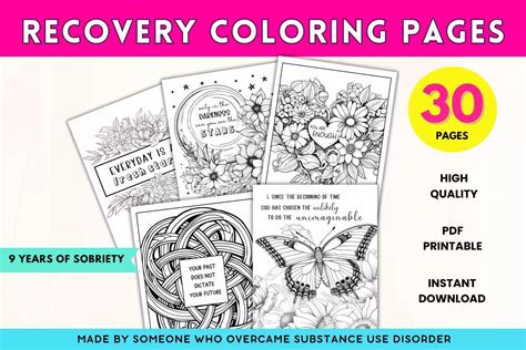 Printable Recovery Coloring Pages With Inspiring Sobriety Quotes