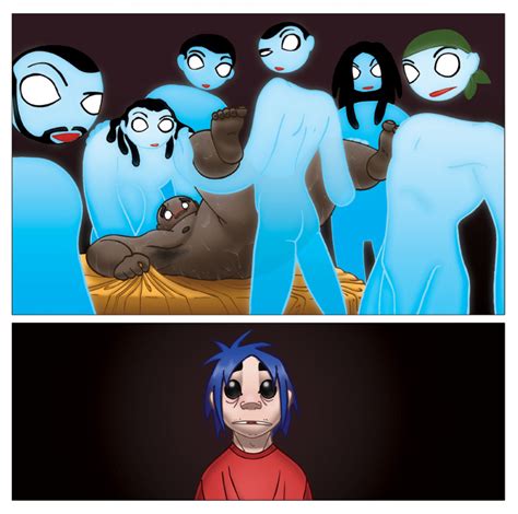 Rule 34 2d Gorillaz Blue Hair Del Gorillaz Ghost Gorillaz Humon Male Male Only Multiple