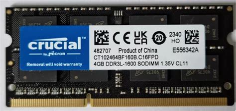 Memória Ram Crucial 4gb Ddr3l Sodimm Preto Parcelamento Sem Juros