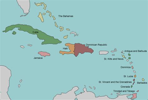 Countries Of The Caribbean Map - Hanny Kirstin