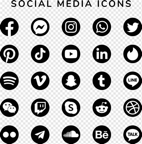 Social Media Icons Set With Facebook Instagram Twitter Tiktok