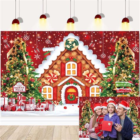 Amazon Christmas Gingerbread House Backdrop Winter Merry Xmas