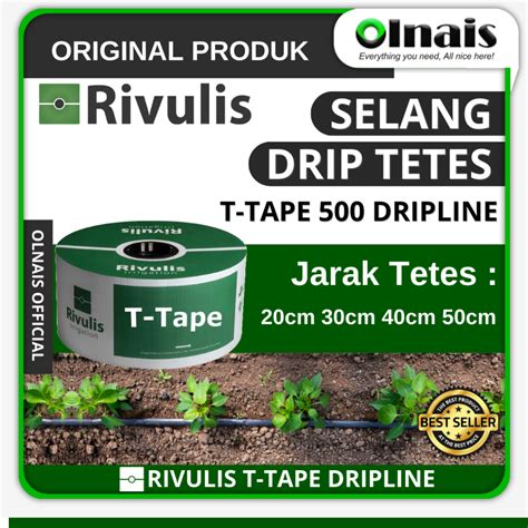 Jual Rivulis T Tape Selang Irigasi Drip Tetes Fertigasi Meter