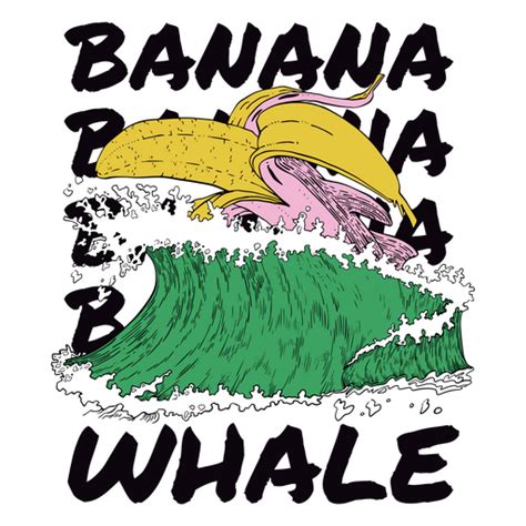 Diseño Png Y Svg De Ballena Banana Montando Una Ola Para Camisetas