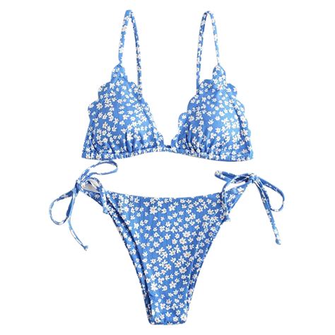 HBYJLZYG High Waisted Triangle Bikini Sets For Women Floral String