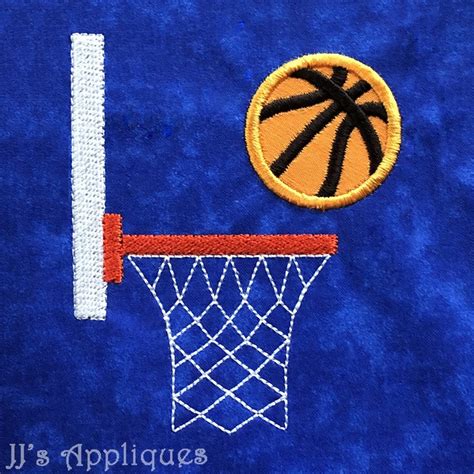 Basketball And Hoop Jjs Appliqués Machine Embroidery