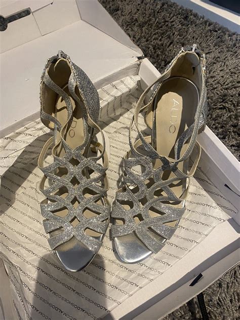 Aldo Women Sparkly Silver Stilettos Uk Size 5 Brand New In Box Ebay