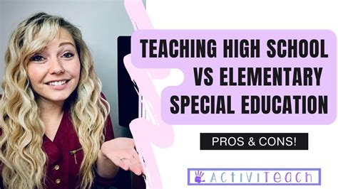 Teaching High School Special Education Vs Elementary Special Education