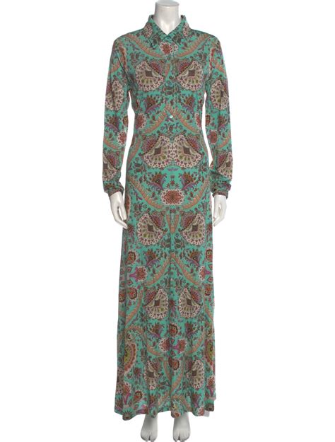 Etro Printed Long Dress - Blue Dresses, Clothing - ETR192826 | The RealReal