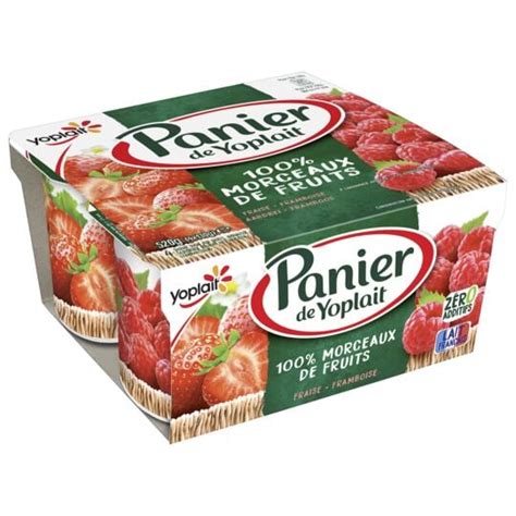 Yaourt Aux Fruits Fraise Framboise Panier De Yoplait Les Pots De