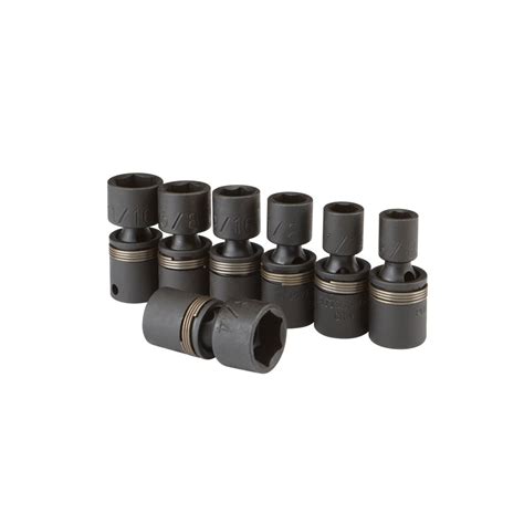 38 In Drive Sae Impact Swivel Socket Set 7 Piece