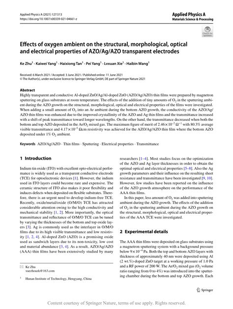 Effects Of Oxygen Ambient On The Structural Morphological Optical And