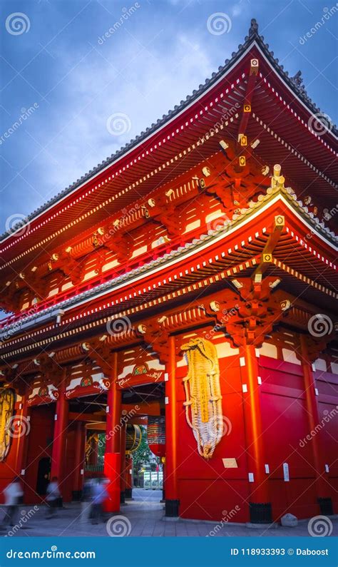 Kaminarimon Gate and Lantern, Senso-ji Temple, Tokyo, Japan Stock Image - Image of buddha ...