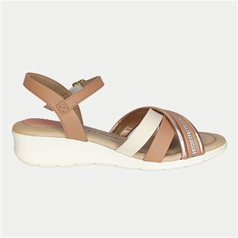 Sandalia Modare Anabela Media Nude Feminina Lojas Parati