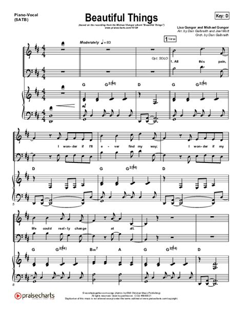 Beautiful Things Sheet Music PDF (Michael Gungor) - PraiseCharts